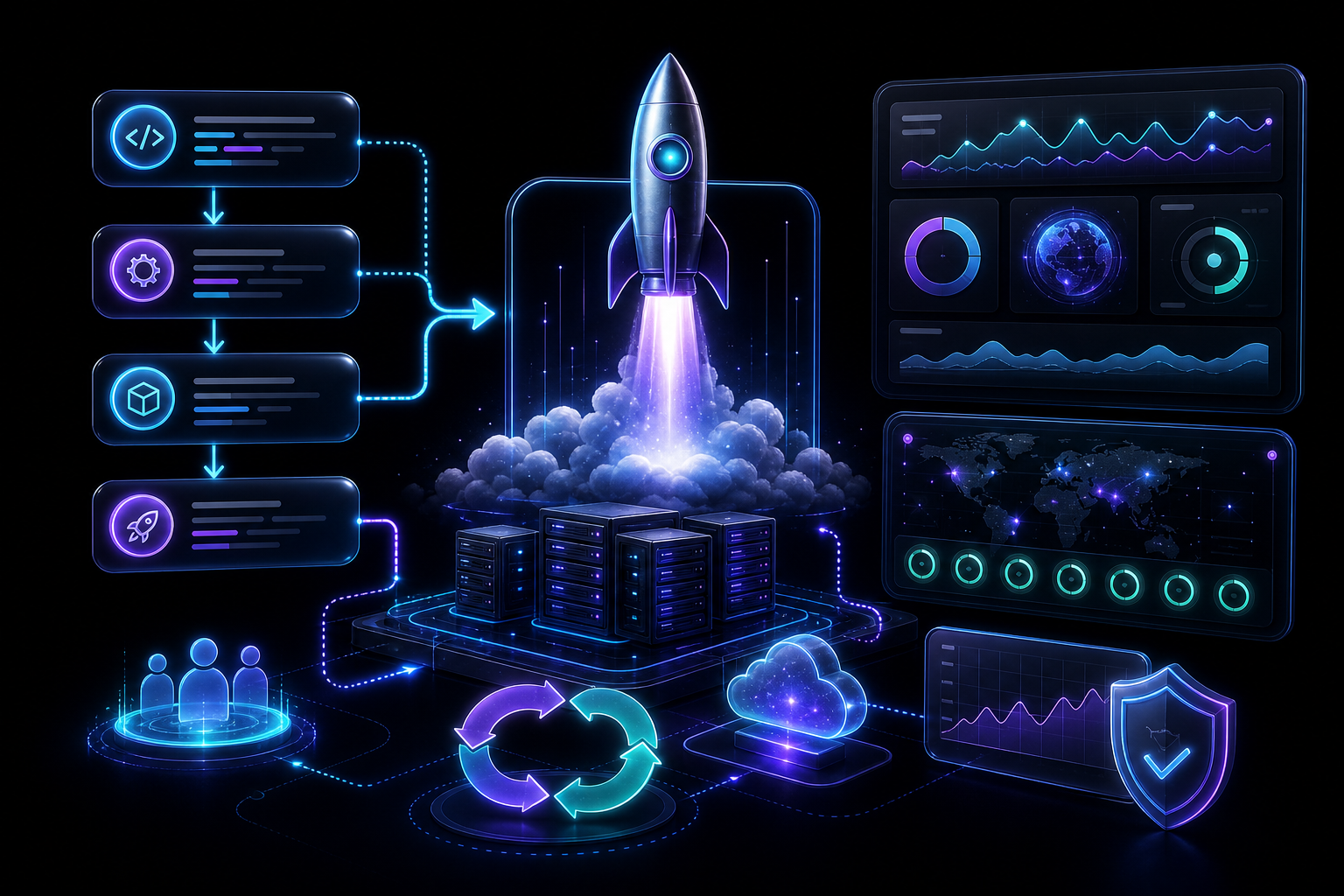 Deployment phase — cloud launch, monitoring, and continuous improvement